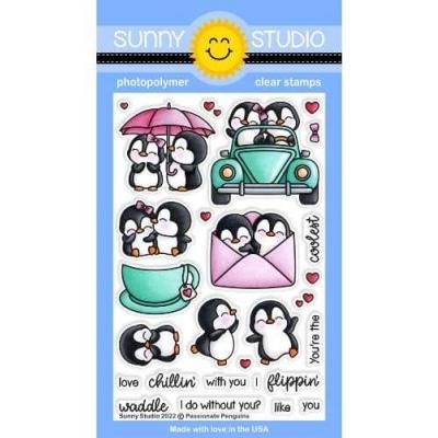 Sunny Studio Clear Stamps - Passionate Penguins